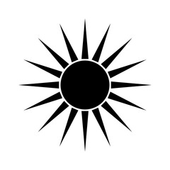Sun symbol silhouette icon. Vector.