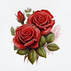 bouquet of red roses genrated ai 