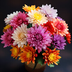 bouquet of chrysanthemums genrated ai 
