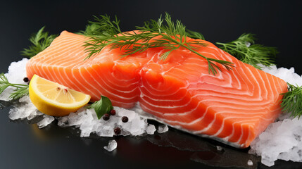 salmon on a plate with lemon