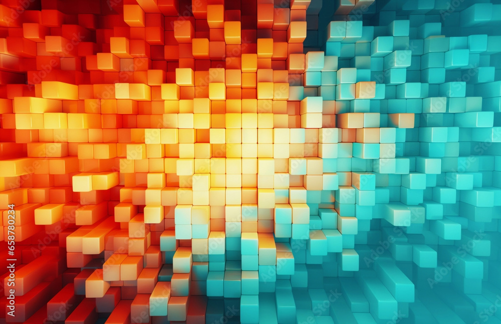 Poster mosaic texture blue design pattern illustration geometric shape style abstract square background mod