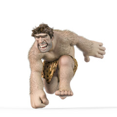 caveman cartoon is so angy that is puching the flor © DM7