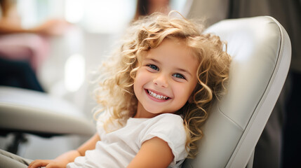A child in a dental chair. - obrazy, fototapety, plakaty