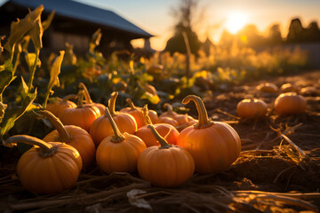 halloween pumpkin in the field