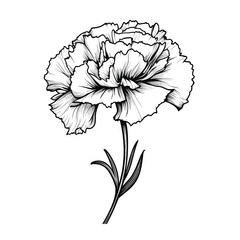 Hand Drawn Sketch Carnation Flower Illustration
