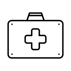 First aid bag icon. Medical equipment for emergencies
