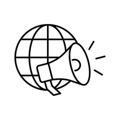 global loudspeaker icon vector megaohone sign