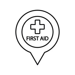 Obraz premium firs aid icon vector map pointer medical help icon 