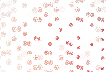 Light Red vector template with ice snowflakes.