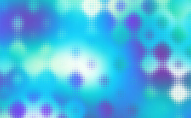 Abstract defocused horizontal background with pop art halftone dots. Vector image.