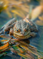 cute frog in the pond