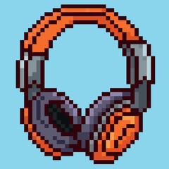 Obraz premium Headphone Vector,pixel art headphone