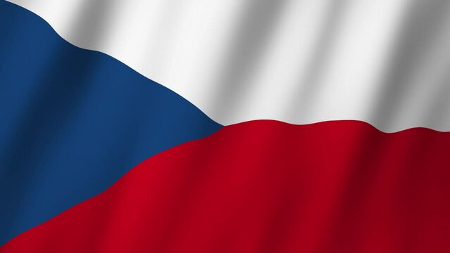 Czech Republic Flag. National 3d Czech Republic flag waving. Flag of Czech Republic footage video waving in wind. Flag of the Czech Republic 4K Animation