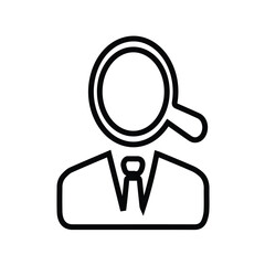 magnifying icon in vector illustration on a white isolated background design. 
