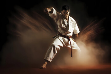 Extreme Sports - A person performing karate, demonstrating skill, focus, and discipline in their precise movements and powerful strikes