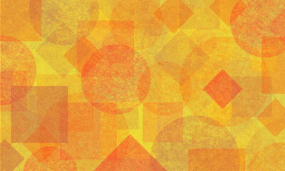 Yellow red geometric abstract background. Various painted shapes randomly located. Illustration.