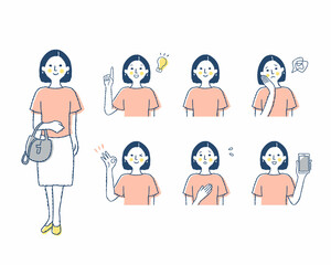 女性の表情_f9　バリエーションセット