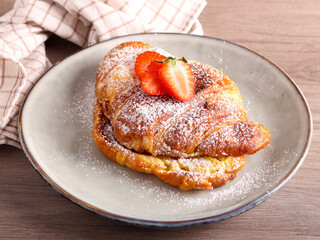 Croissant French Toast, served