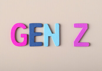 Gen Z- written with wooden colour letters