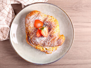 Croissant French Toast, served