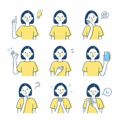 女性の表情_f9　バリエーションセット