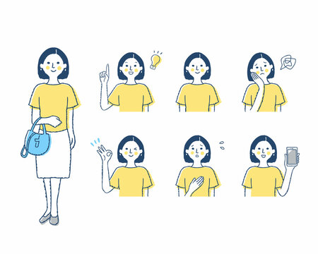 女性の表情_f9　バリエーションセット