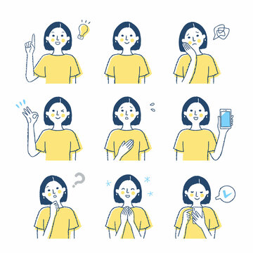 女性の表情_f9　バリエーションセット