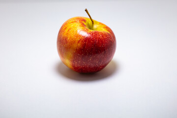 ripe yellow red apple isolated