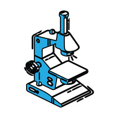 Laboratory isometric microscope. in vector illustration on a white isolated background design. 