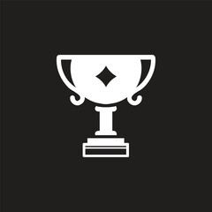 Trophy cup line icon, Vector on white background in trendy flat style black background