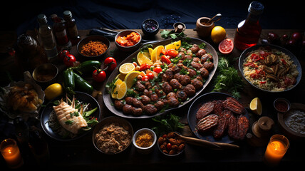 Typical Arab food and products, interesting aromas and colours