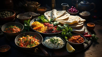 Foto op Plexiglas Typical Arab food and products, interesting aromas and colours © EcoPim-studio