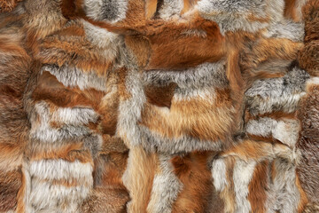 Red and brown fox fur texture.