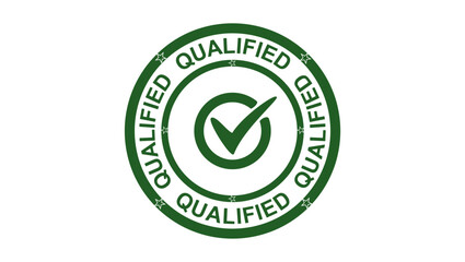 Qualified green tick stamp
