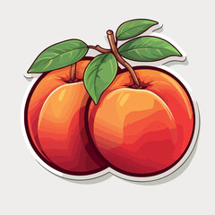 Nectarines in cartoon, doodle style. 2d vector illustration in logo, icon style. AI Generative
