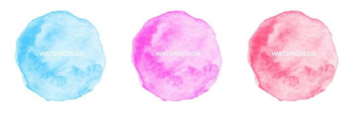 Set of watercolor strokes, pink background, Pink watercolor, Pink splashes