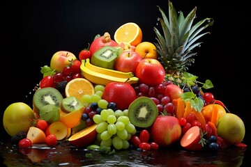 delicious and refreshing medley of assorted fruits. Generative AI