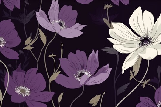 Stunning violet blossom with a contemporary aesthetic, adorned with lovely petals, ideal for wallpaper and decoration. Generative AI