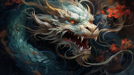 Majestic Chinese Dragon Illustration