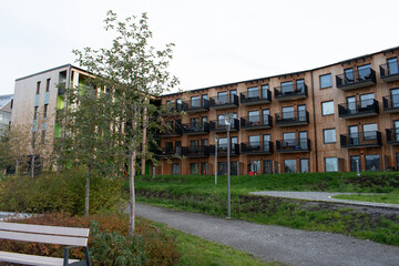 Fototapeta premium 6 Oktober, 2023. Kronandalen area in Lulea, Norrbotten Sweden. The area will be the newest and biggest residential area in Lulea.