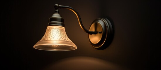 Wall mounted lamp in close up view With copyspace for text