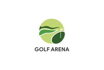 Creative modern golf course green logo design