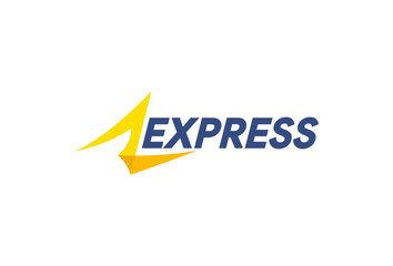 Transport logistic logo of express arrow moving forward for courier delivery or post mail shipping service. Vector isolated icon template for transportation and postal logistics company design