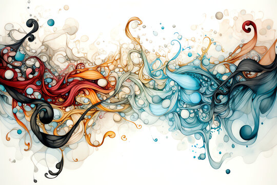 Hintergrundbild - bunte Wellen - Kalligrafie