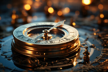 A compass guiding a ship, symbolizing the philosophical quest for direction and meaning in life....