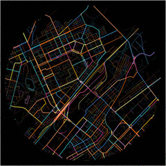 Colorful Map of Karagandy, Karagandy Province with all major and minor roads.