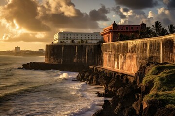 San Juan fortress in Puerto Rico. Generative AI - obrazy, fototapety, plakaty