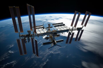 International space station in space. Generative AI