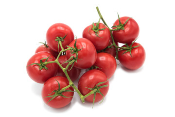 Ripe fresh organic tomatoes isolated on white background.