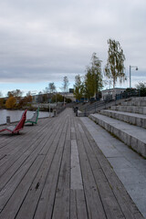 Lulea, Norrbotten, Sweden - October 6, 2023: The City center of Lulea, photographed in autumn.